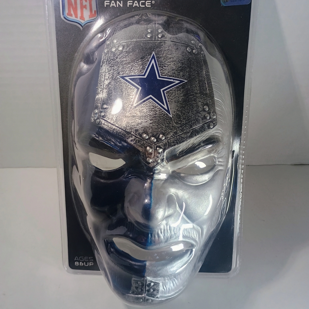 NFL Fan Face Silver and Blue Mask